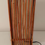 Lampe à poser en osier et lin