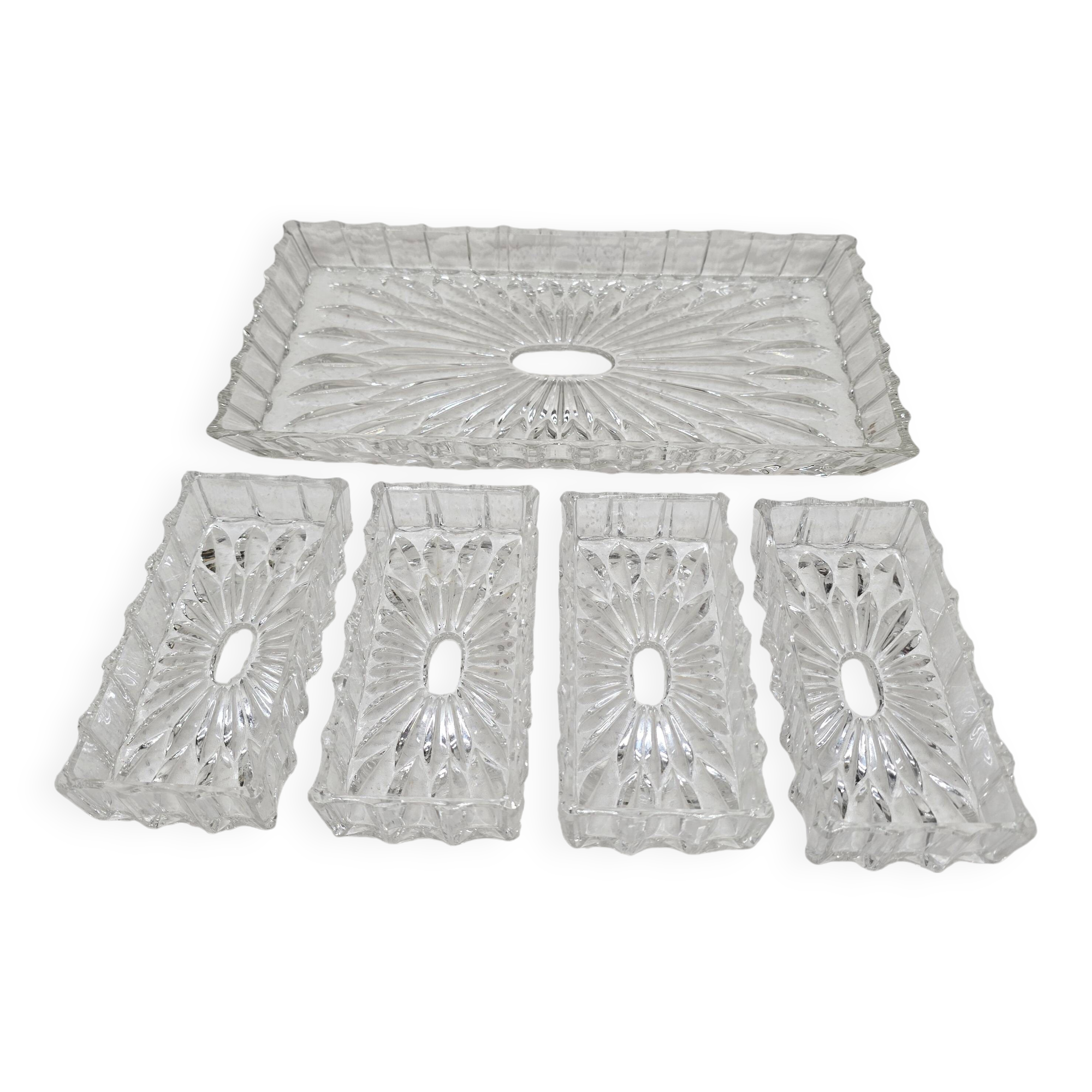 Antique compartmentalized dish in Art Deco crystal