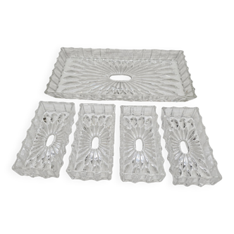 Antique compartmentalized dish in Art Deco crystal