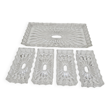 Antique compartmentalized dish in Art Deco crystal