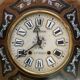 2109731 Clock Bull's eye blackened wood alabaster Napoleon III late nineteenth
