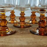 8 amber foot glasses