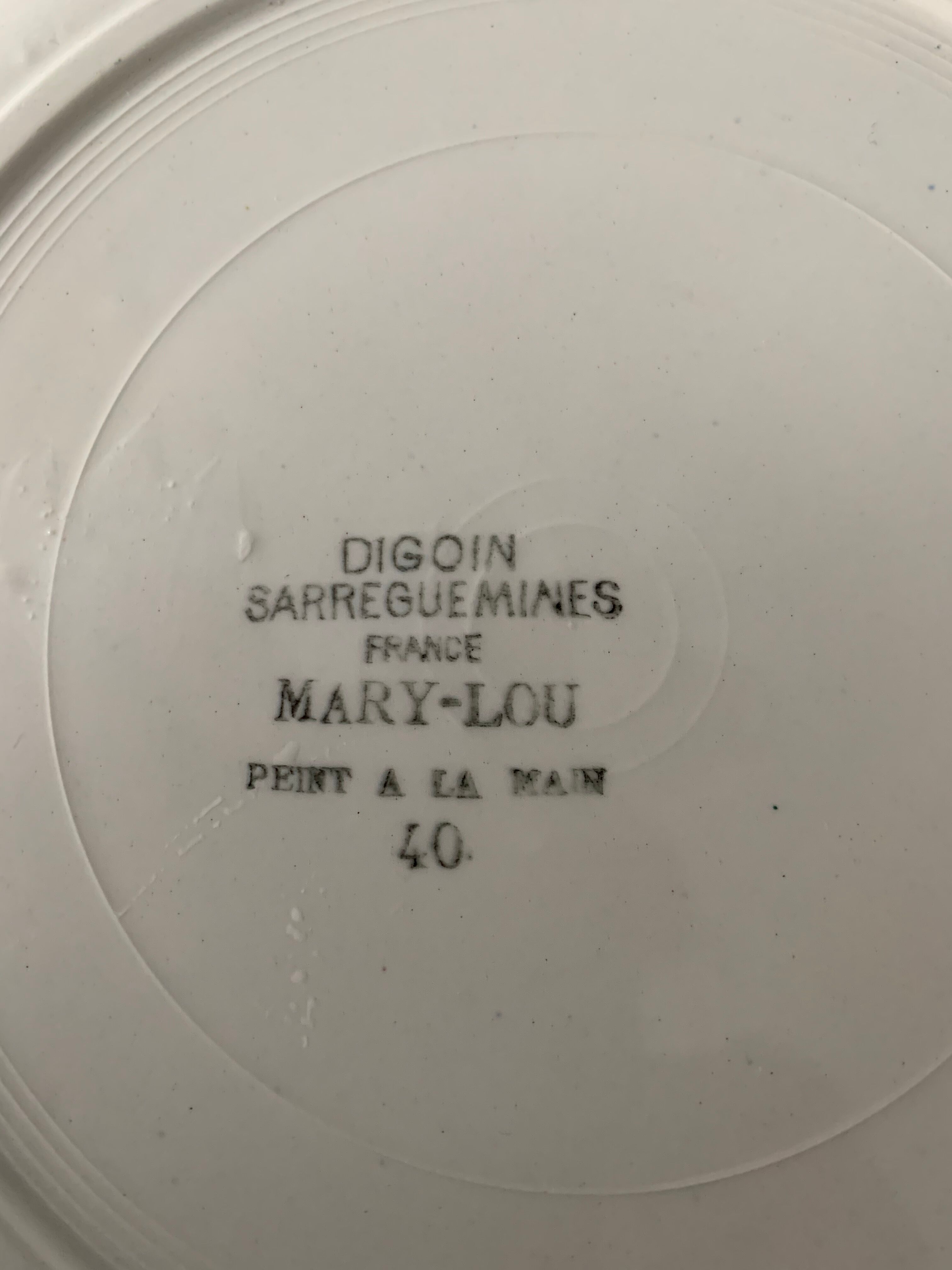 Set de 2 plats Mary Lou Digoin Sarreguemines 20 ème siècle
