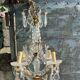 Chandelier with bronze and crystal grapevines