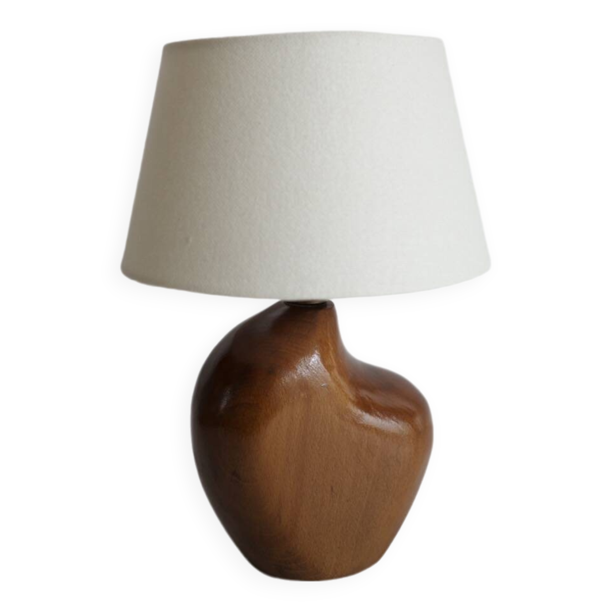 1960s free form wooden bedside lamp