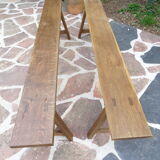 Pair of solid oak benches