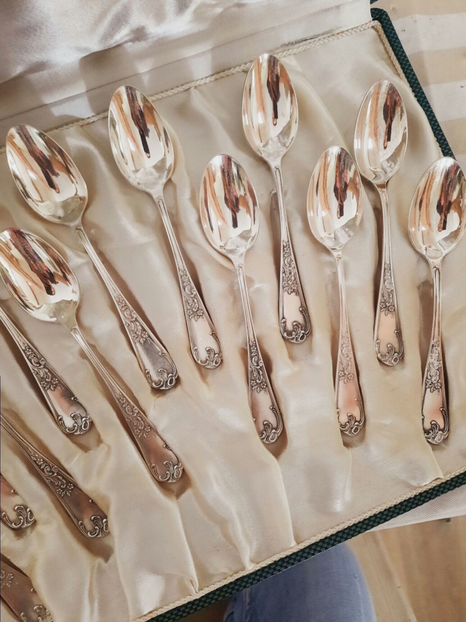 Silver metal spoons