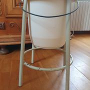 Trash can on vintage industrial style metal base