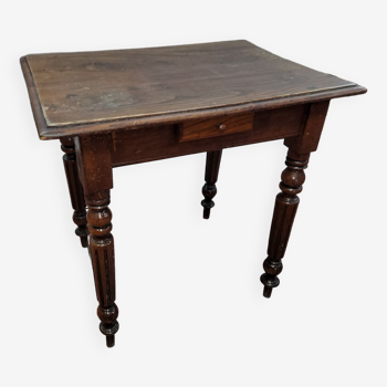 Ancienne table à jeu en chêne avec 4 tiroirs