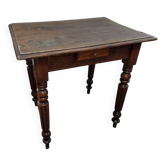 Ancienne table à jeu en chêne avec 4 tiroirs