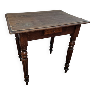 Ancienne table à jeu en chêne avec 4 tiroirs