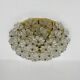 Large Floral Crystal Glass Flush Lamp by Ernst Palme , 1970s