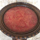 Sellette table appoint bois sculpté & plateau rouge vintage #a020.