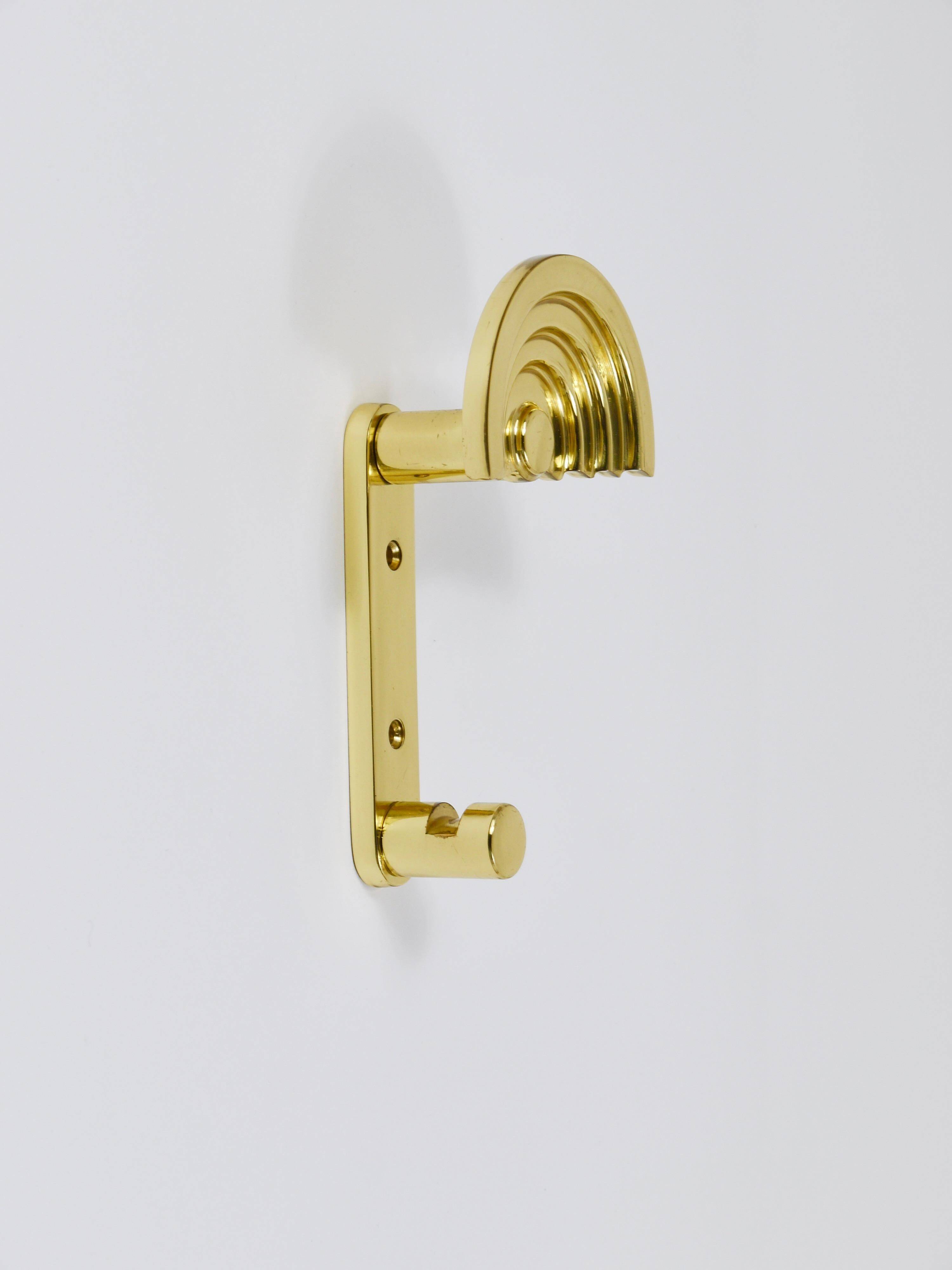 13 Postmodern Brass Wall Hooks by Ettore Sottsass, 1985, Valli & Valli Italy