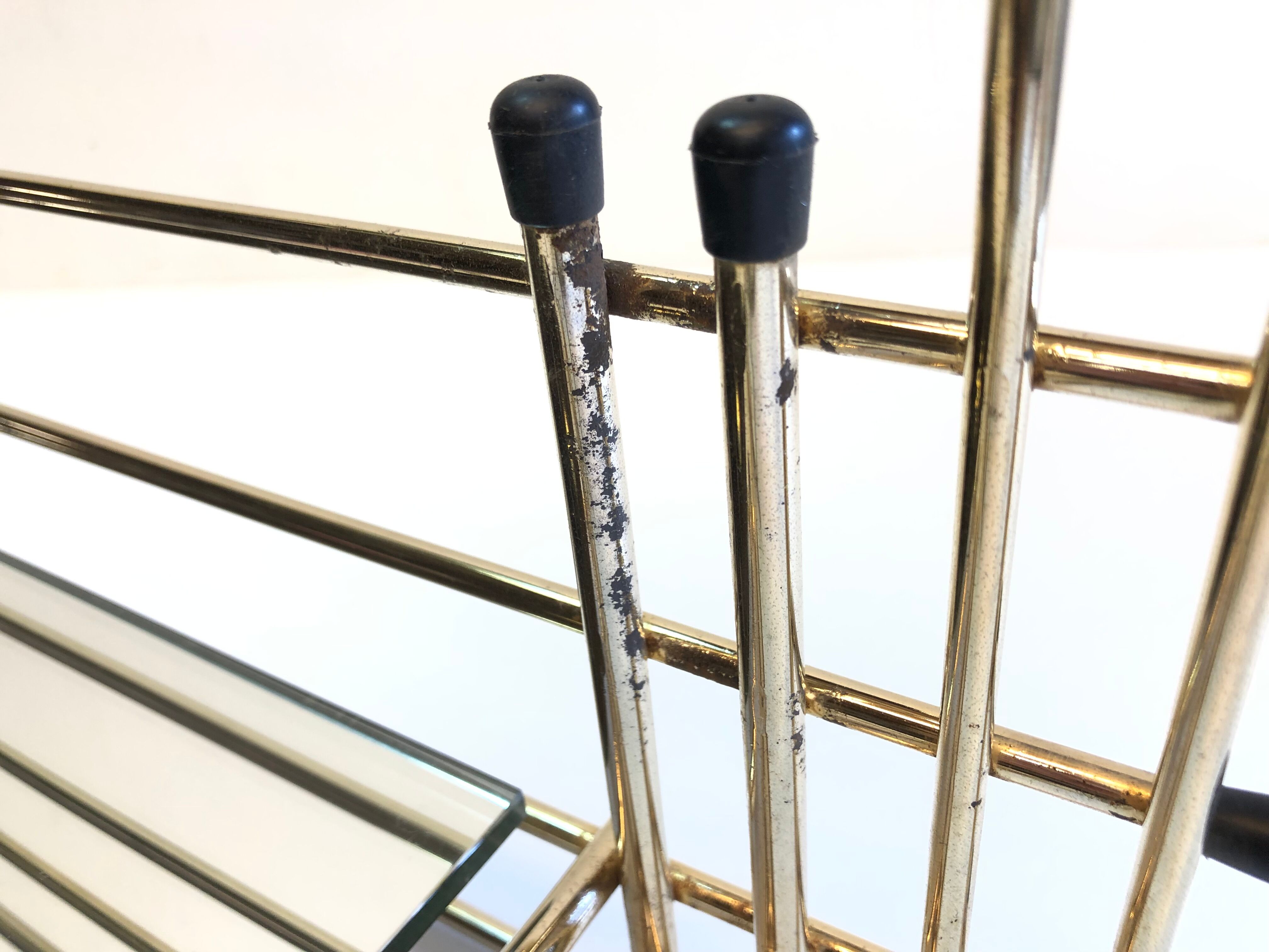 Galvano brass swivel mirror coat rack 1963