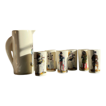 Orangeade service to vintage ceramic soldiers