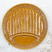 6 asparagus plates in slurry earthenware made in france 1970