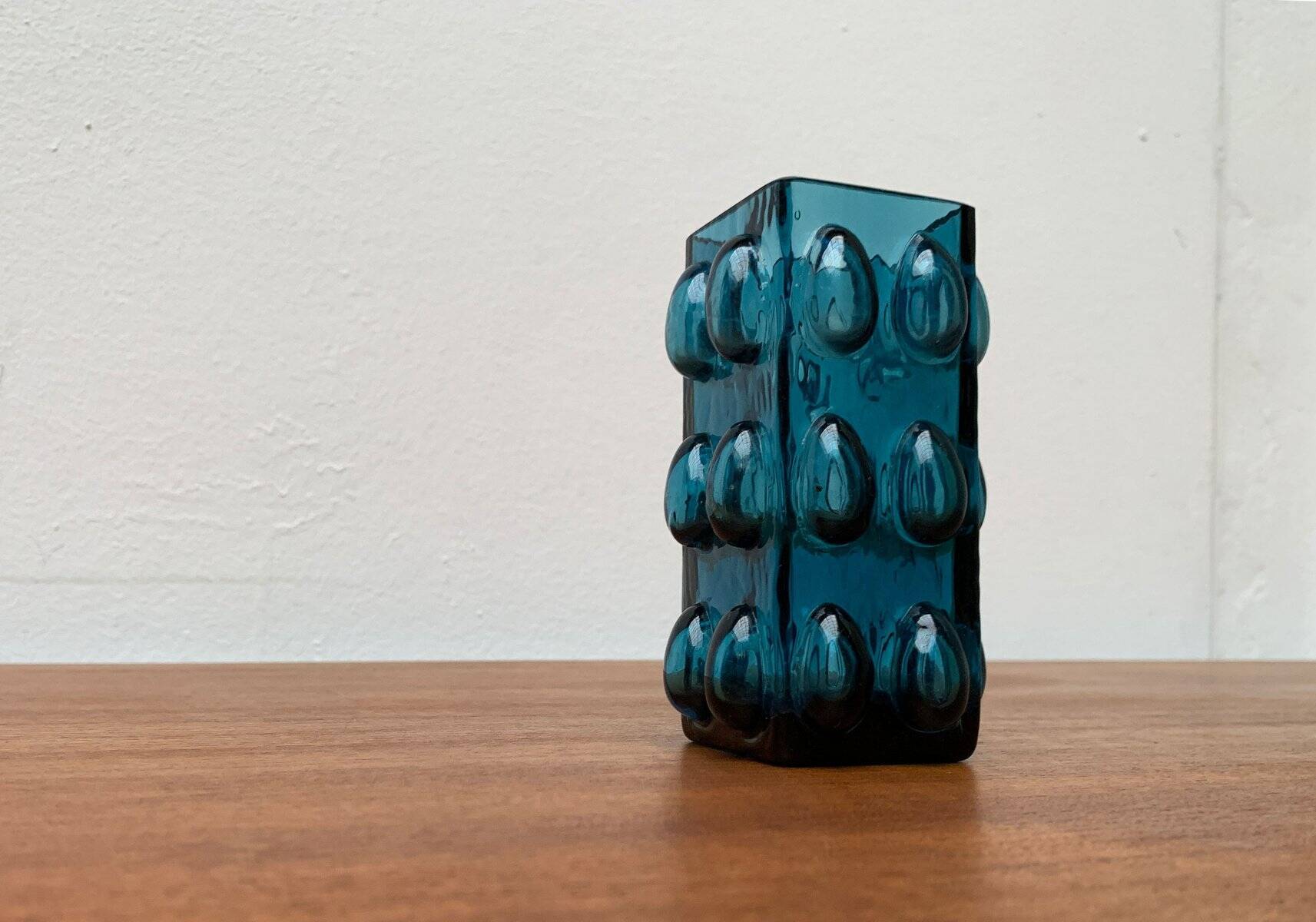 Bubble glass vase from the mid-century Scandinavian space age by Wilhelm Braun-Feldweg for Hirschberg, 1960s.