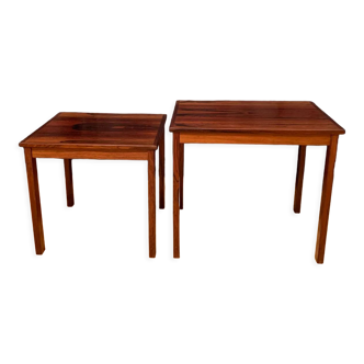 A pair of Kvalitet Form Funktion rosewood side tables Denmark 1960s