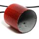 Mid Century red and black small enameled pendant lamp with original canopy