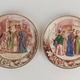 Six Sarreguemines plates "Universal Exhibition" from 1889