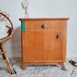 Bedside wood compass feet