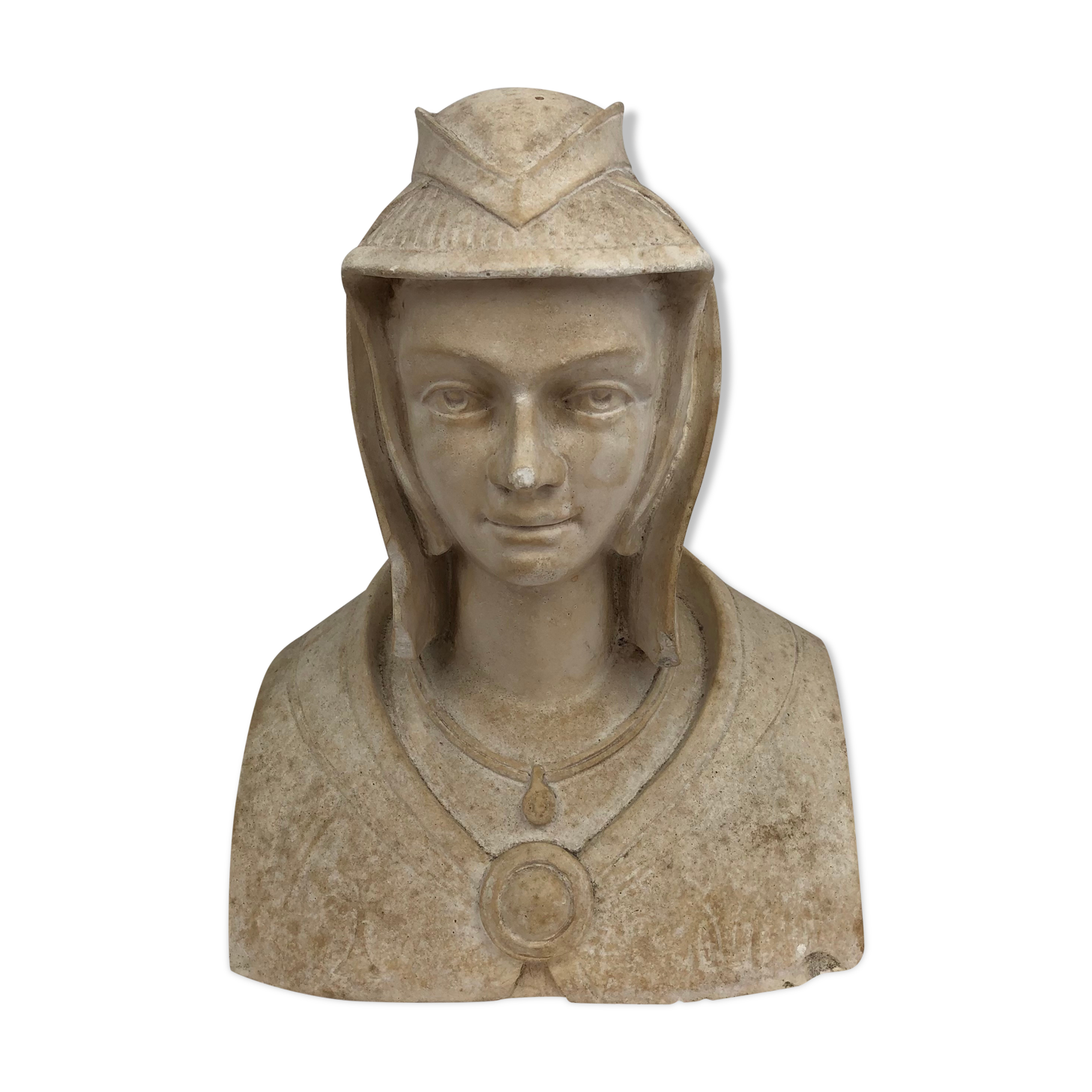Bust in patinated plaster, "Anne of Brittany", 20th.