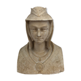 Bust in patinated plaster, "Anne of Brittany", 20th.