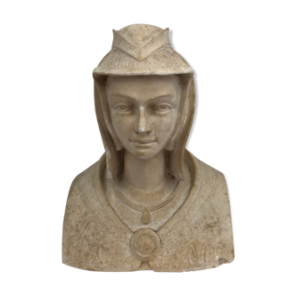 Bust in patinated plaster, "Anne of Brittany", 20th.