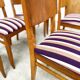 6 striped fabric chairs from the 1950s