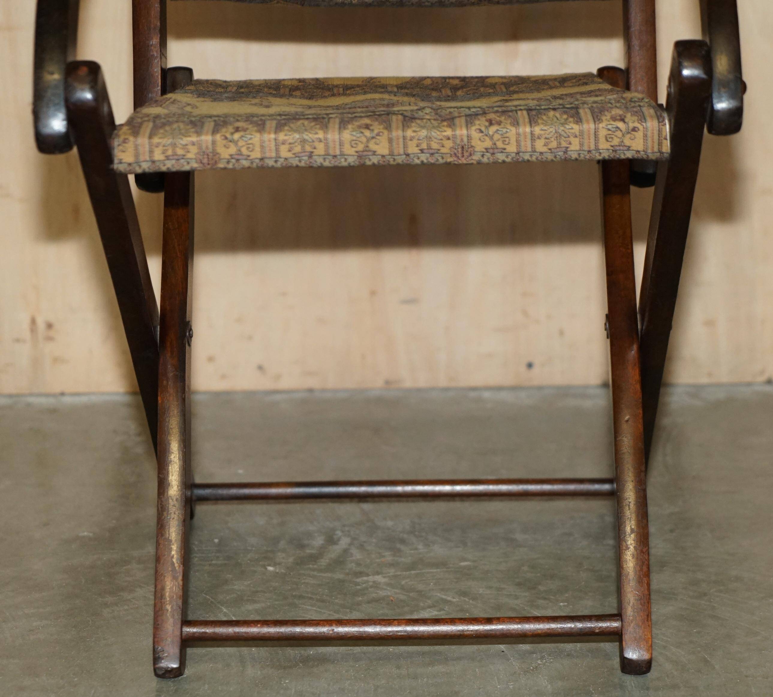 Antique Indo-Anglo elephant folding military chair circa 1890
