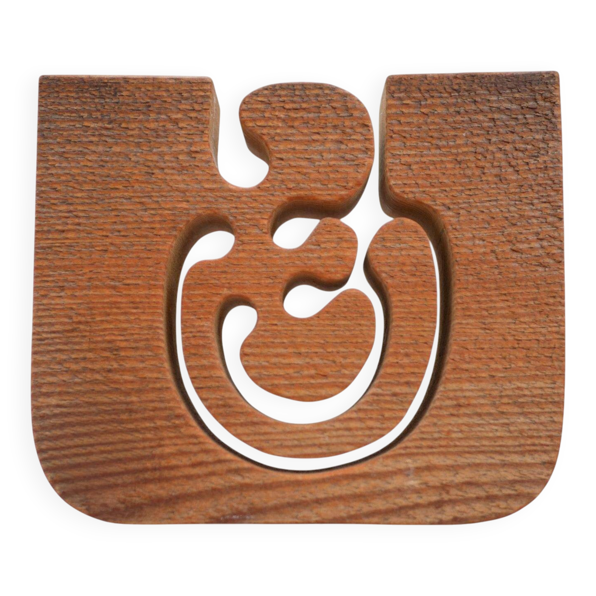 Scandinavian Modern Candle Holder in Wood by Gunnar Kanevad, Sweden, Organic Shape