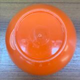 Orange plastic ice cube bucket from the 80s