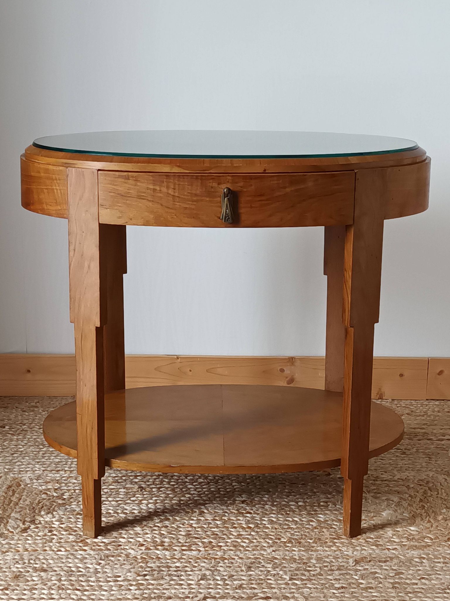 Walnut Art Deco side table 1930