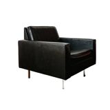 Black faux leather armchair, 1960