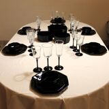 6 Luminarc "Octime" black wine glasses