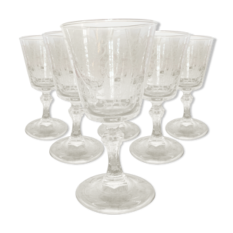 Set de 6 verres à vin 1960