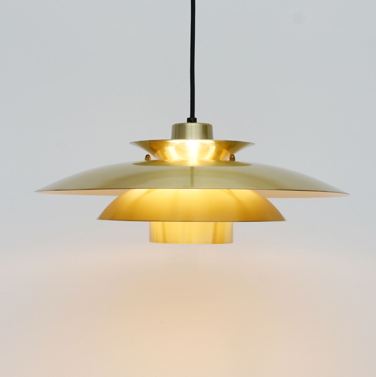 Danish pendant lamp in golden brass 60's