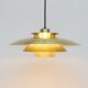 Danish pendant lamp in golden brass 60's