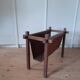 Danish Skjøde Skjern teak and suede magazine rack