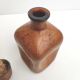 Vintage whisky decanter bottle glass and leather Havana color