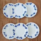 6 assiettes à dessert Boch feuilles de chêne