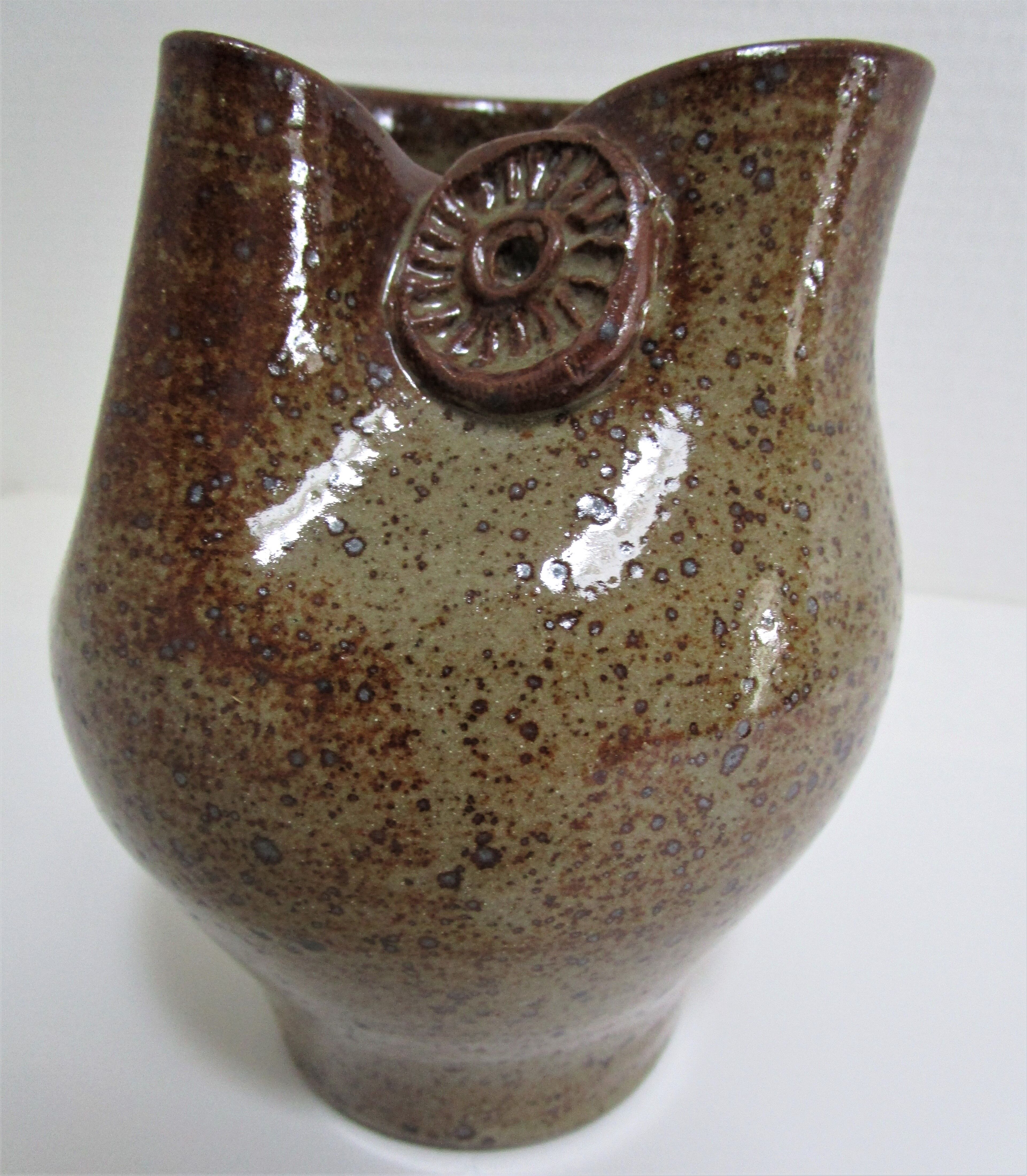 Vintage zoomorphic sandstone pitcher