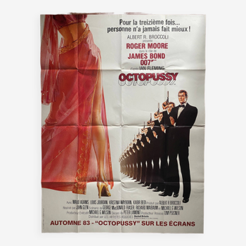 Affiche cinéma originale "Octopussy" Roger Moore, James Bond 120x160cm 1983