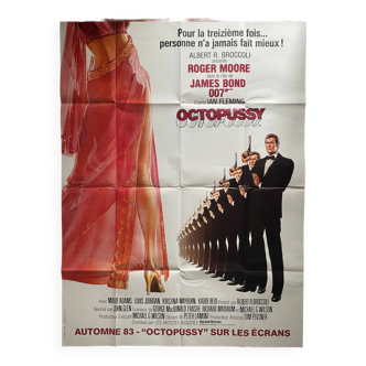 Affiche cinéma originale "Octopussy" Roger Moore, James Bond 120x160cm 1983