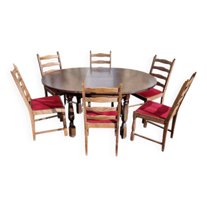Table ronde bois avec