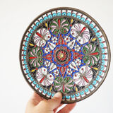 Enamelled brass mandala wall circle