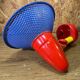Wall lamp in Memphis Milano style, perforated metal, blue and red, 1980s.