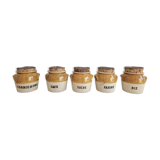 Series of 5 condiment pots