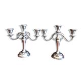 Pair of Victorian chandeliers in Silver Metal English